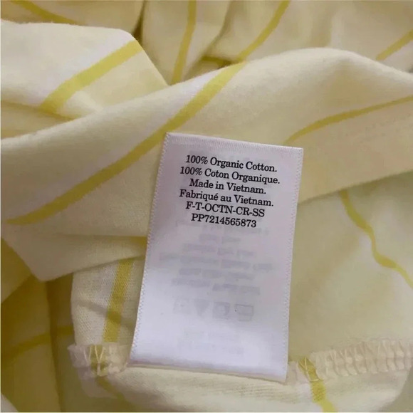 Everlane Womens The Organic Cotton Crew T-Shirt Yellow Stripe Size XS NWT - Picture 4 of 5